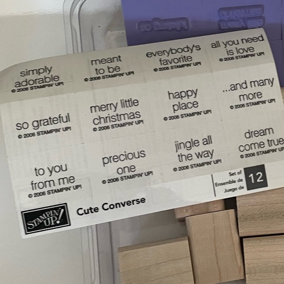 20 Pieces Stampin Up! Wood Stamps Two Step AND Cute Converse - Picture 6 of 7